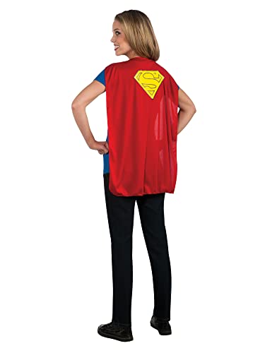 Rubie's DC Comics Women's Supergirl T-Shirt with Cape, As Shown, Extra-Large