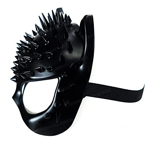 Steampunk Cat Mask Animal Masquerade Ball Cat Woman Mask Halloween Cosplay Costume Mask Party Masks Props (Black)