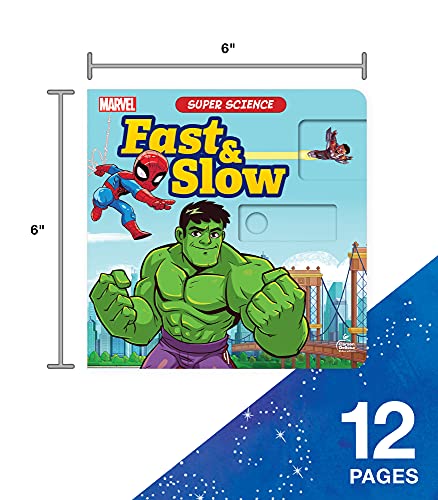 Disney Learning Super Science Fast and Slow Board Book―PreK-Kindergarten The Hulk and Falcon Kids Marvel Activity Book With Interactive Sliders (12 pgs)