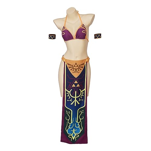 MelangCos Princess Zelda Cosplay Costume Sexy Lingerie Outfit for Women Girls (XXL, Purple)