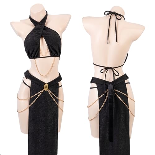 JasmyGirls Sexy Cosplay Lingerie Cat Egyptian Cleopatra Costume Halloween Princess Leia Role Playing Outfit Sissy Rolepay Dress