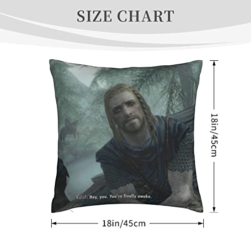 ZHUHOO You're Finally Awake Bedroom Couch Sofa Square Pillow Case Home Decorative Throw Pillow Covers 18x18 Inch