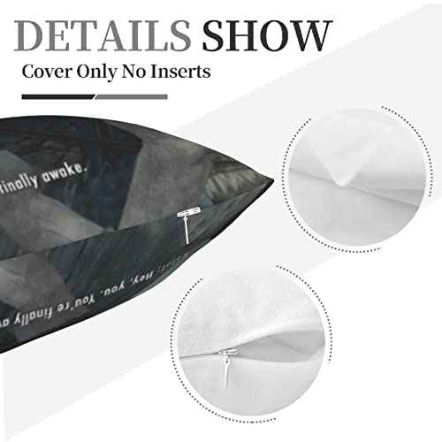 ZHUHOO You're Finally Awake Bedroom Couch Sofa Square Pillow Case Home Decorative Throw Pillow Covers 18x18 Inch