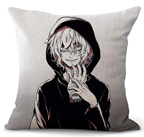 XIXISA 4pcs Anime My Hero Academia Dabi Toga Shigaraki Pillowcase MHA Square Throw Pillow Case Covers Home Decorative Accent Pillows Cover 18"x18", Set of 4 (B, 18x18 inch)
