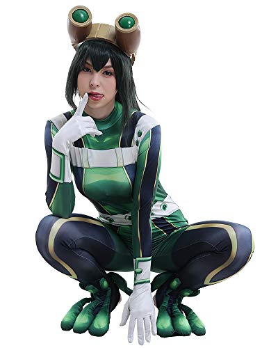 miccostumes Women's Anime Hero Cosplay Costume Battle Suit 3D Printed Bodysuit(Large, Green)