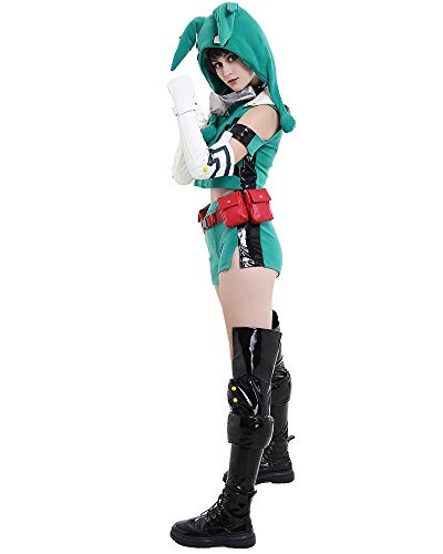 miccostumes Women's Costume Anime Hero Cosplay Fighting Fullset Sportswear with Plush Hat Moving Ears And Leg Covers And Neck accessory (X-Large)