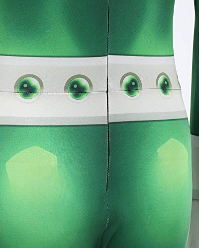 miccostumes Women's Anime Hero Cosplay Costume Battle Suit 3D Printed Bodysuit(Large, Green)