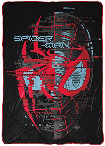 Jay Franco Marvel Miles Morales Gamerverse Be Greater Throw Blanket - Measures 46 x 60 inches, Kids Bedding - Fade Resistant Super Soft Fleece (Official Marvel Product)