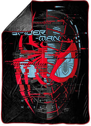 Jay Franco Marvel Miles Morales Gamerverse Be Greater Throw Blanket - Measures 46 x 60 inches, Kids Bedding - Fade Resistant Super Soft Fleece (Official Marvel Product)