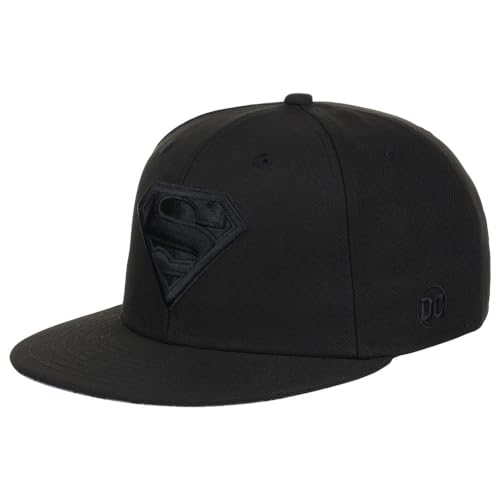 DC Comics Superman Logo w/Comic UV Fitted Cap (7 1/4,BLK/BLK)