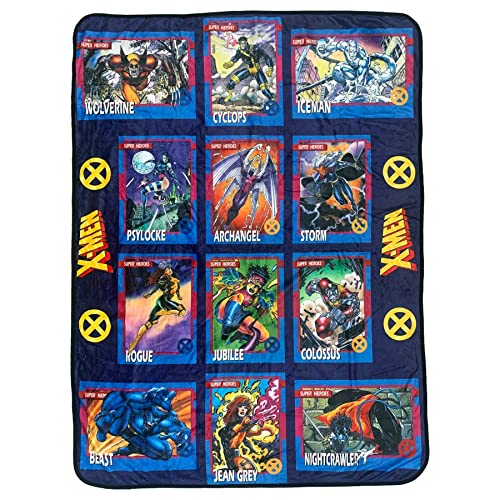 Marvel X-Men Trading Cards Super Heroes by Jim Lee Flannel Fleece Throw Super Soft Lightweight Fleece Blanket 45 x 60 Inches