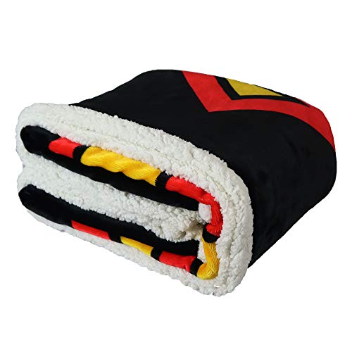 Superman Shield Soft Micromink Sherpa Blanket - Throw Size - Dual Sided Micromink Front and Back Plush Sherpa, 50"x60" - for Baby Cribs, Sofa, Beds, Picnic, Travel, Camping
