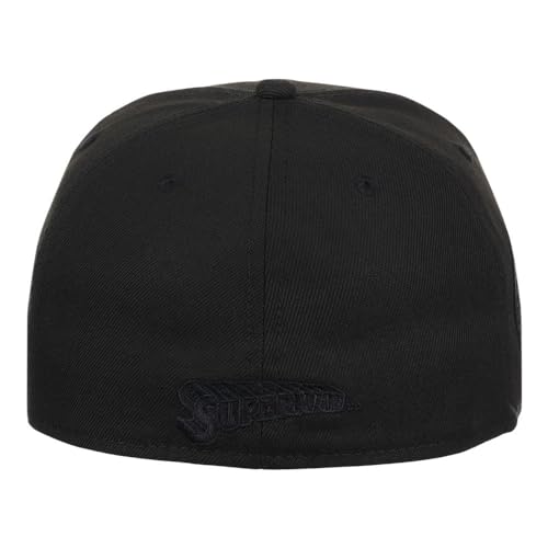 DC Comics Superman Logo w/Comic UV Fitted Cap (7 1/4,BLK/BLK)