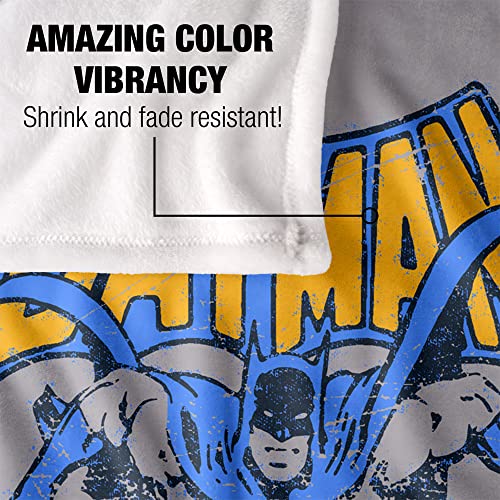 Batman Vintage Run Officially Licensed Silky Touch Super Soft Throw Blanket 50" x 60"