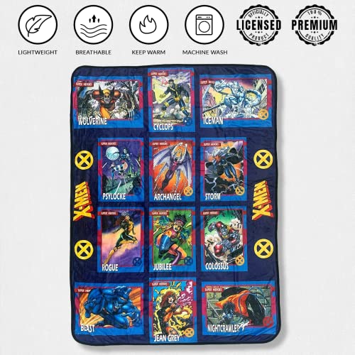 Marvel X-Men Trading Cards Super Heroes by Jim Lee Flannel Fleece Throw Super Soft Lightweight Fleece Blanket 45 x 60 Inches