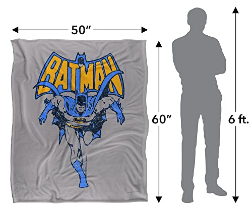 Batman Vintage Run Officially Licensed Silky Touch Super Soft Throw Blanket 50" x 60"