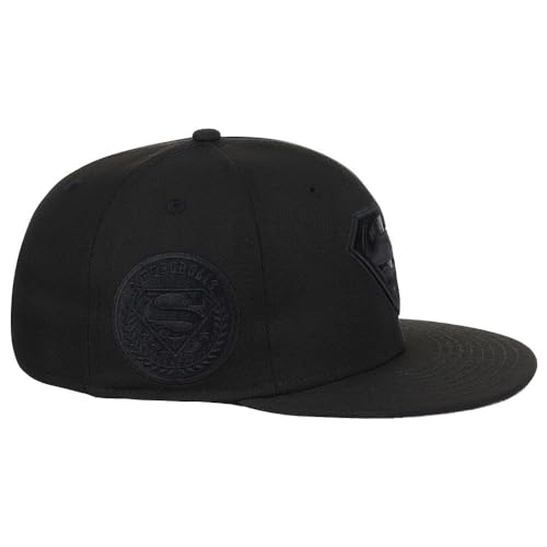 DC Comics Superman Logo w/Comic UV Fitted Cap (7 1/4,BLK/BLK)