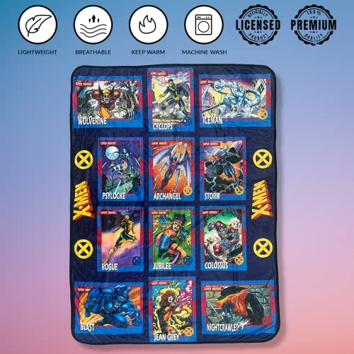 Marvel X-Men Trading Cards Super Heroes by Jim Lee Flannel Fleece Throw Super Soft Lightweight Fleece Blanket 45 x 60 Inches