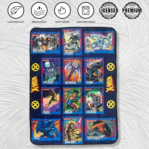 Marvel X-Men Trading Cards Super Heroes by Jim Lee Flannel Fleece Throw Super Soft Lightweight Fleece Blanket 45 x 60 Inches