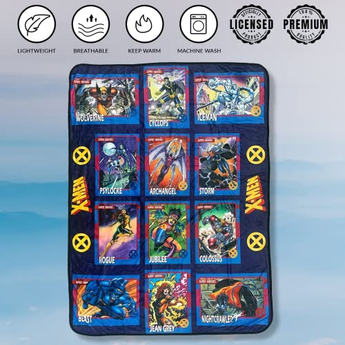 Marvel X-Men Trading Cards Super Heroes by Jim Lee Flannel Fleece Throw Super Soft Lightweight Fleece Blanket 45 x 60 Inches