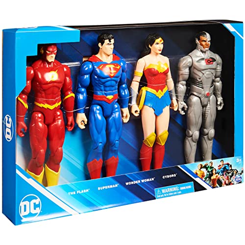 DC Comics 12-inch Action Figure 4-Pack with Superman, The Flash, Wonder Woman and Cyborg