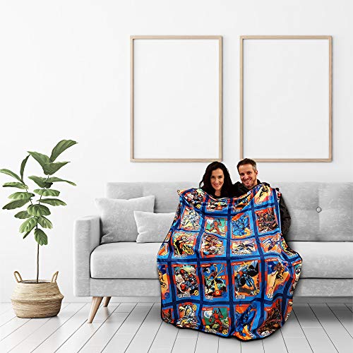 Surreal Entertainment Marvel X-Men Characters Comic Cards Fleece Softest Comfy Throw Blanket for Adults & Kids| Measures 60 x 45 Inches