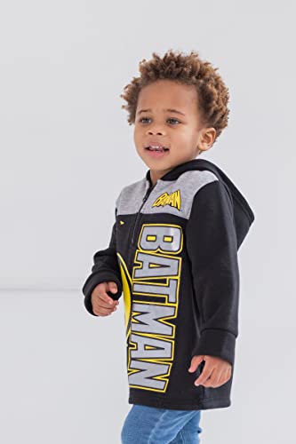 DC Comics Justice League Batman Little Boys Fleece Half-Zip Pullover Hoodie 7-8 Black/Grey