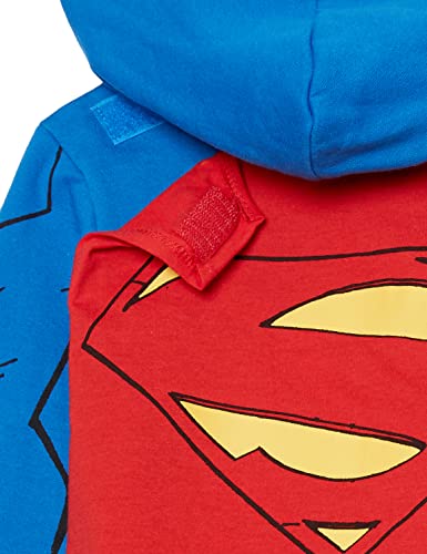 DC Comics Boys Superman Cosplay Zip-up Hoodie with Cape - 4-20 Sweatshirt, Royal, 10-12 US