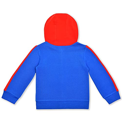 DC Comics Superman Boys’ Zip Up Hoodie, T-Shirt and Jogger Set for Toddler and Little Kids – Blue/Gray