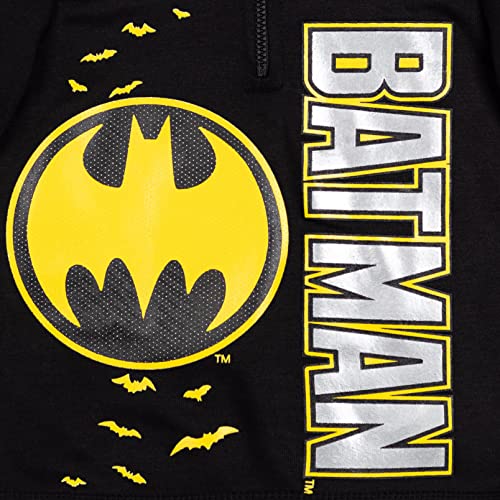 DC Comics Justice League Batman Little Boys Fleece Half-Zip Pullover Hoodie 7-8 Black/Grey