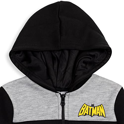 DC Comics Justice League Batman Little Boys Fleece Half-Zip Pullover Hoodie 7-8 Black/Grey