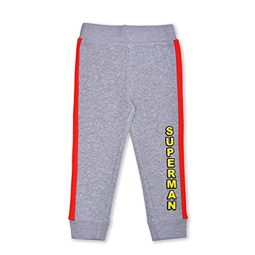 DC Comics Superman Boys’ Zip Up Hoodie, T-Shirt and Jogger Set for Toddler and Little Kids – Blue/Gray