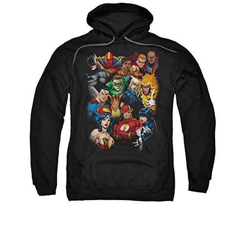 Justice League XL Black Adult Pull-Over Hoodie