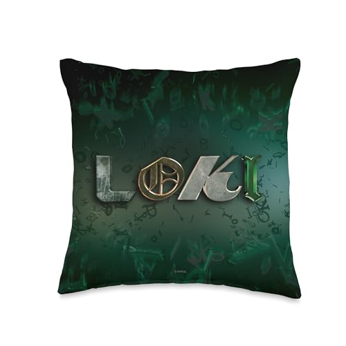 Marvel Studios Loki Series Logo Throw Pillow, 16x16, Multicolor
