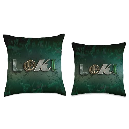 Marvel Studios Loki Series Logo Throw Pillow, 16x16, Multicolor