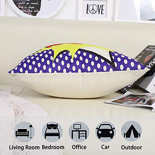 JOTOM Throw Pillow Covers 18'' x 18'' Farmhouse Decorative Square Pillow Covers 18x18 for Outdoor Home Couch Sofa Decor Cushion Cover Set of 4 (Boom POP)