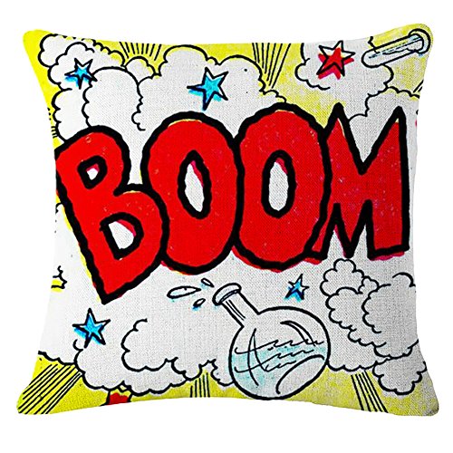 JOTOM Throw Pillow Covers 18'' x 18'' Farmhouse Decorative Square Pillow Covers 18x18 for Outdoor Home Couch Sofa Decor Cushion Cover Set of 4 (Boom POP)