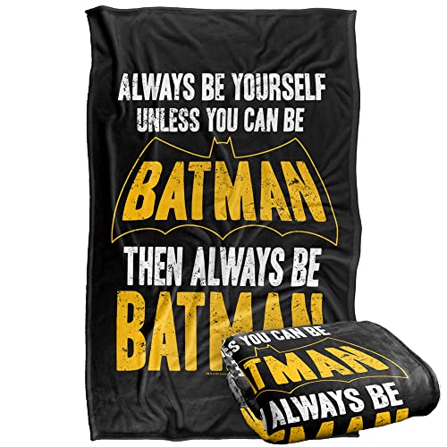 Batman Be Batman Silky Touch Super Soft Throw Blanket 36" x 58",Be Batman