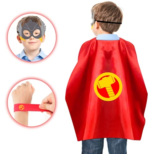 Nebtvra Kids Capes and Mask Set - Costumes Cosplay for 3-14 Years Kids Girls Boy - Christmas Birthday Gifts, Reproducing Movie Scenes