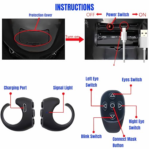 ZHLKJZJY ​Halloween Spider Full Mask Red Black White, Ring-shaped Remote Control Eye Size Adjustment Cosplay Wearable Prop Mask for Halloween Birthday And Christmas Gift (Black)