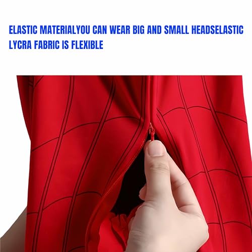 ZHLKJZJY ​Halloween Spider Full Mask Red Black White, Ring-shaped Remote Control Eye Size Adjustment Cosplay Wearable Prop Mask for Halloween Birthday And Christmas Gift (Black)