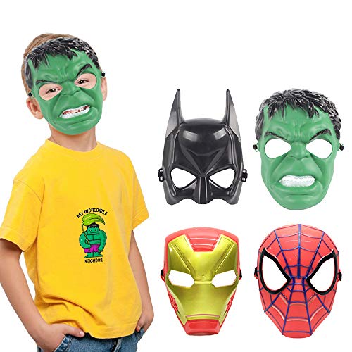 Avazera Hulk mask for Kids,Superhero Costumes Children's Birthday Parties, Hulk Toys Gifts for Halloween Cosplay Parties (Superhero 4-piece)
