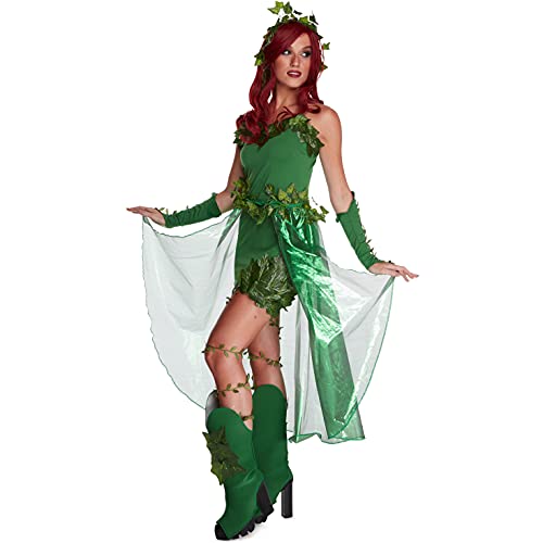 Morph, Poison Villain Costume for Women Fake Leaves, Green Ivy Costume Women, Poisonous Ivy Lethal Beauty, XL