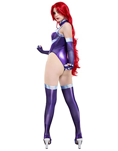 Cosplay.fm Women's Super Speed Cosplay 3D Printed Bodysuit Costume (S, Purple)