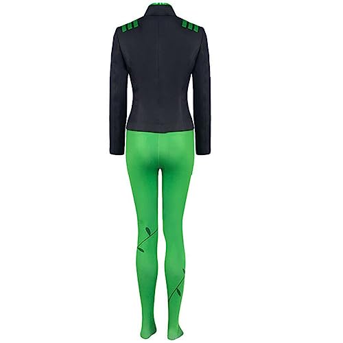 QENUIA Adult Harleen Quinzel Quin Poison Ivy Bodysuit Jacket Green Pants Shirt Cosplay Costume Suit