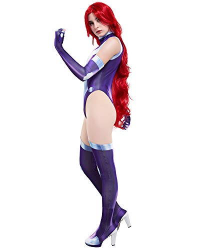 Cosplay.fm Women's Super Speed Cosplay 3D Printed Bodysuit Costume (S, Purple)