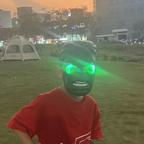 LeSeJinYu Superhero Masks for Kids,Glow Electronic Super hero Toy with LED Light Eyes Halloween Cosplay Costumes Mask Christmas Birthday Gift for Boys Girls Adult