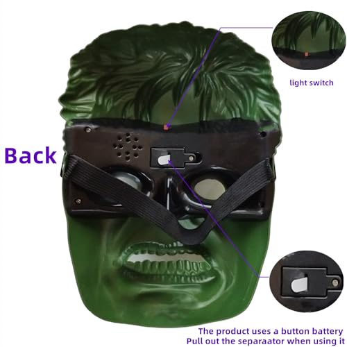 LeSeJinYu Superhero Masks for Kids,Glow Electronic Super hero Toy with LED Light Eyes Halloween Cosplay Costumes Mask Christmas Birthday Gift for Boys Girls Adult