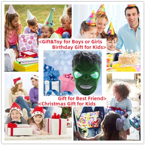 LeSeJinYu Superhero Masks for Kids,Glow Electronic Super hero Toy with LED Light Eyes Halloween Cosplay Costumes Mask Christmas Birthday Gift for Boys Girls Adult