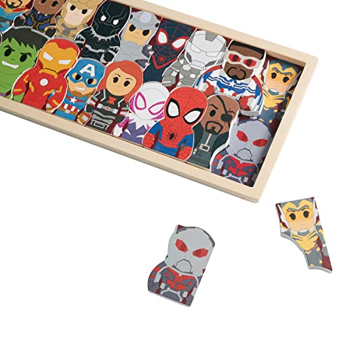 Disney Marvel Wooden Toys Character Puzzle, Officially Licensed Kids Toys for Ages 3 Up by Just Play